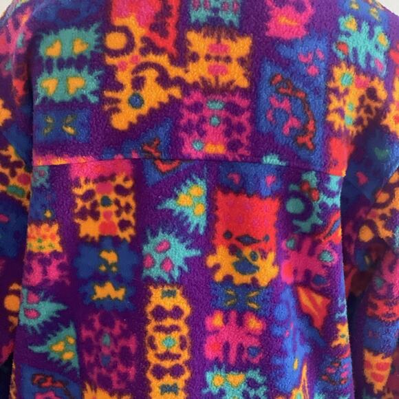 Vtg Obermeyer Women’s Full Zip Colorful Graphic Pullover Fleece Jacket No Size L - Picture 15 of 16